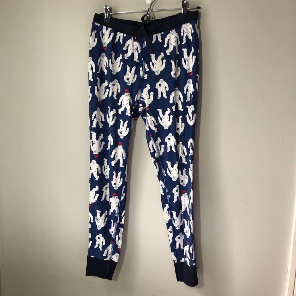 Hanna Andersson womens M organic cotton yeti big foot drawstring pajama pants